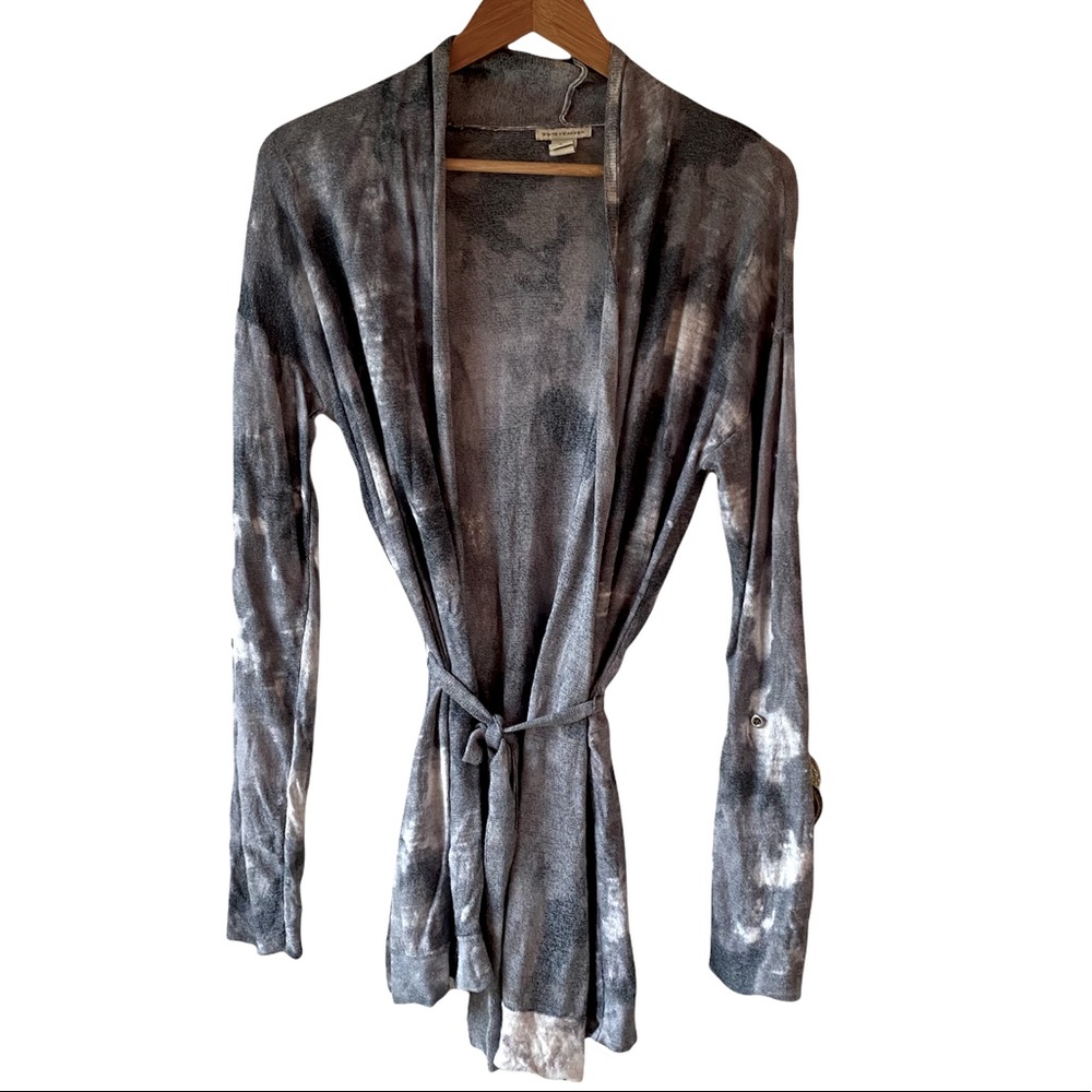 White + Warren Grey/White Tie Dye Cardigan Size Small